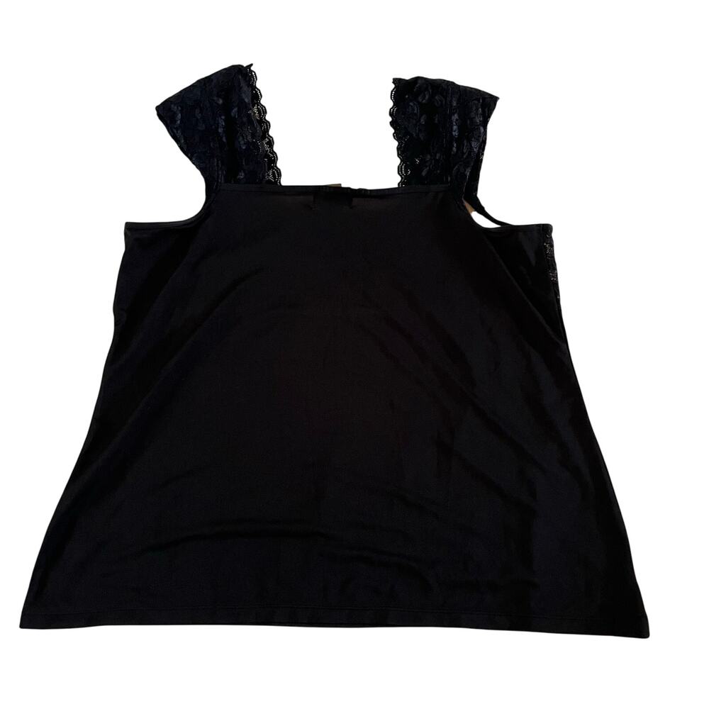 Black Lace Baby Doll Cap Sleeve Tank Sz XL Whimsygoth Fairy Grunge Stretchy
